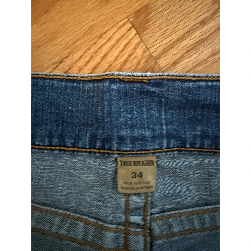 TRUE‎ RELIGION BILLY 34x33 Bootcut Men's Jeans Distressed Flap Pocket